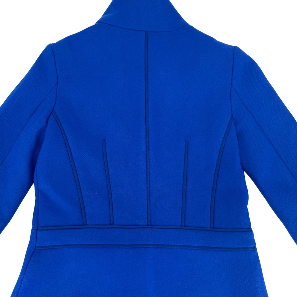 Desigual by Christian Lacroix Julieta Royal Blue Wool Blend Funnel Neck Zip Coat - Picture 8 of 11